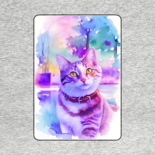 Cat Watercolor Portrait 1 T-Shirt